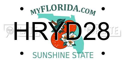 HRYD28 Florida License Plate