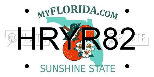 HRYR82 Florida License Plate