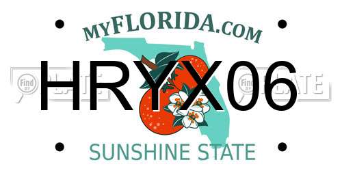 HRYX06 Florida License Plate