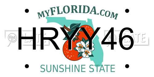 HRYY46 Florida License Plate