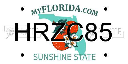 HRZC85 Florida License Plate