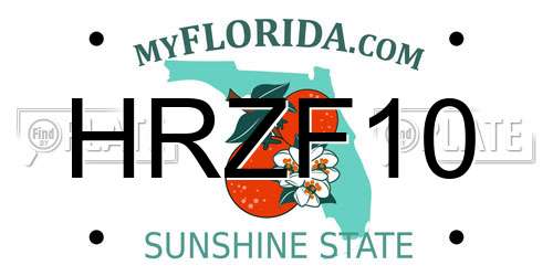 HRZF10 Florida License Plate
