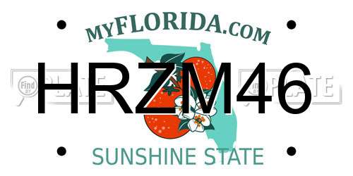 HRZM46 Florida License Plate
