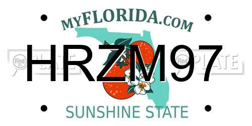 HRZM97 Florida License Plate