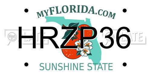 HRZP36 Florida License Plate