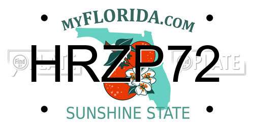 HRZP72 Florida License Plate