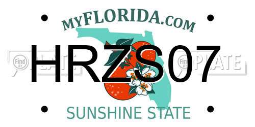 HRZS07 Florida License Plate