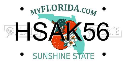 HSAK56 Florida License Plate