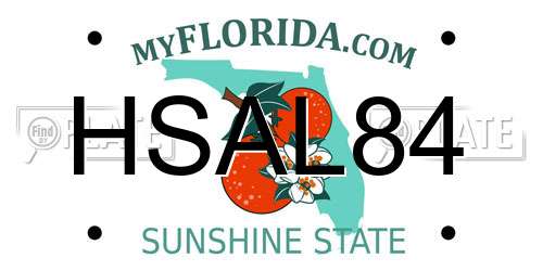 HSAL84 Florida License Plate