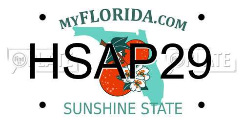 HSAP29 Florida License Plate