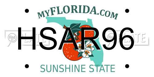HSAR96 Florida License Plate