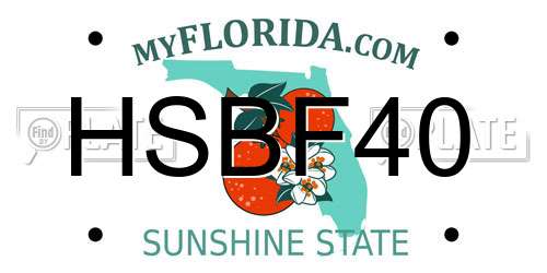 HSBF40 Florida License Plate