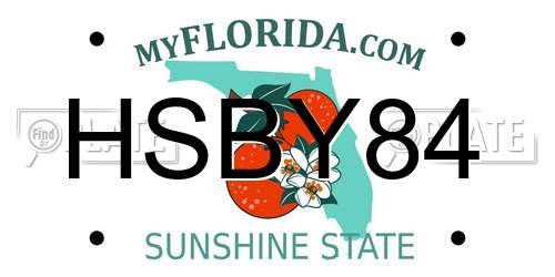 HSBY84 Florida License Plate