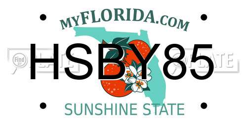 HSBY85 Florida License Plate