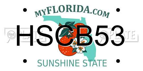 HSCB53 Florida License Plate