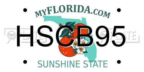 HSCB95 Florida License Plate