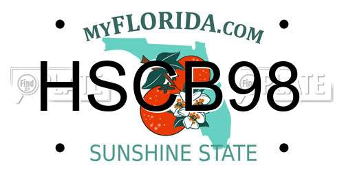 HSCB98 Florida License Plate