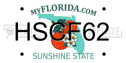 HSCF62 Florida License Plate