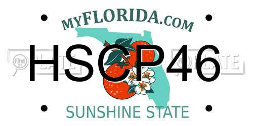 HSCP46 Florida License Plate