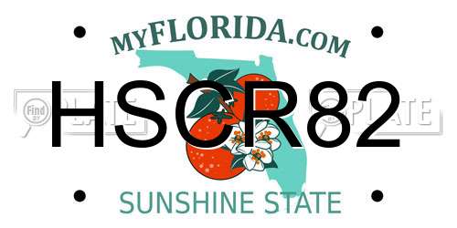 HSCR82 Florida License Plate