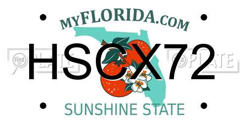 HSCX72 Florida License Plate