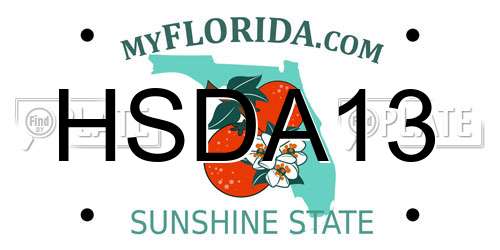 HSDA13 Florida License Plate