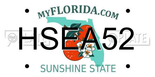 HSEA52 Florida License Plate