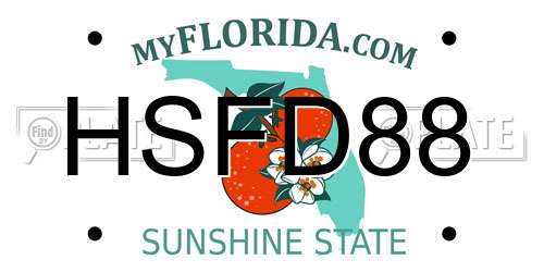 HSFD88 Florida License Plate