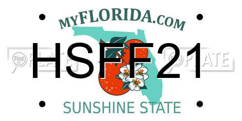 HSFF21 Florida License Plate