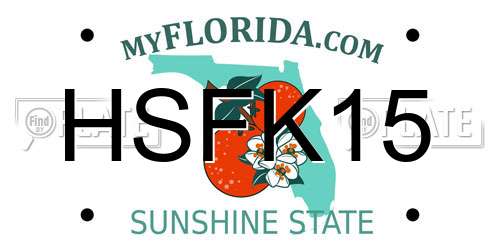 HSFK15 Florida License Plate