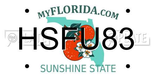 HSFU83 Florida License Plate