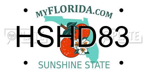 HSHD83 Florida License Plate