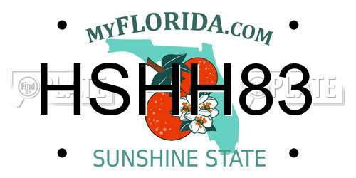 HSHH83 Florida License Plate