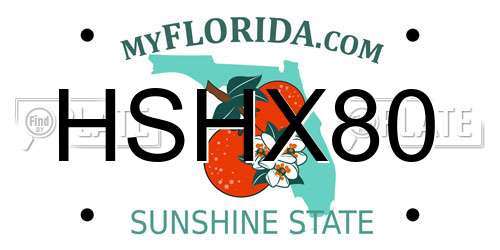 HSHX80 Florida License Plate