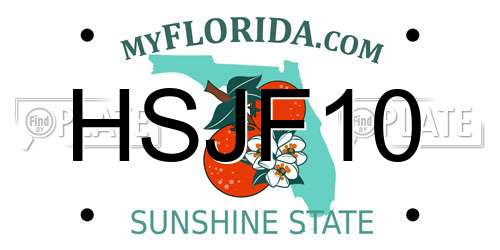 HSJF10 Florida License Plate