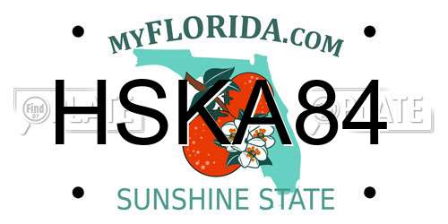 HSKA84 Florida License Plate