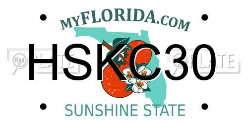 HSKC30 Florida License Plate