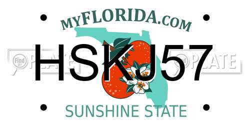 HSKJ57 Florida License Plate