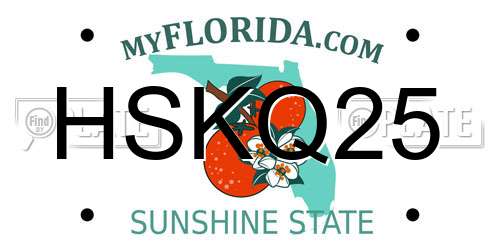 HSKQ25 Florida License Plate