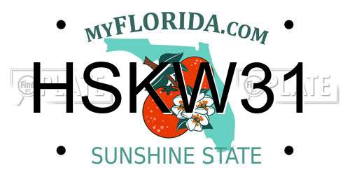 HSKW31 Florida License Plate