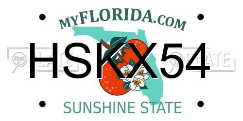 HSKX54 Florida License Plate