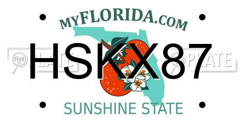 HSKX87 Florida License Plate