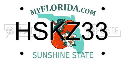 HSKZ33 Florida License Plate