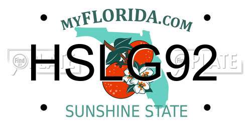 HSLG92 Florida License Plate
