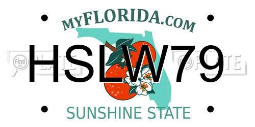 HSLW79 Florida License Plate