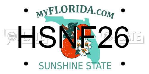 HSNF26 Florida License Plate