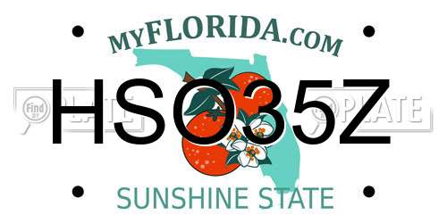 HSO35Z Florida License Plate