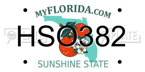 HSO382 Florida License Plate