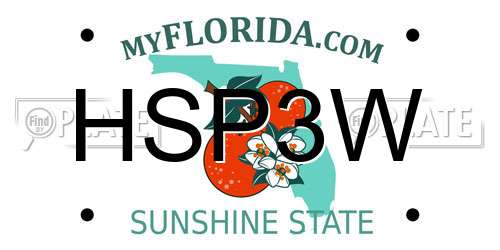 HSP3W Florida License Plate