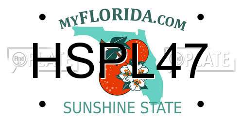 HSPL47 Florida License Plate